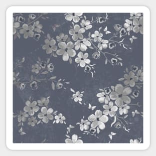 Dark Gray Floral Pattern Sticker